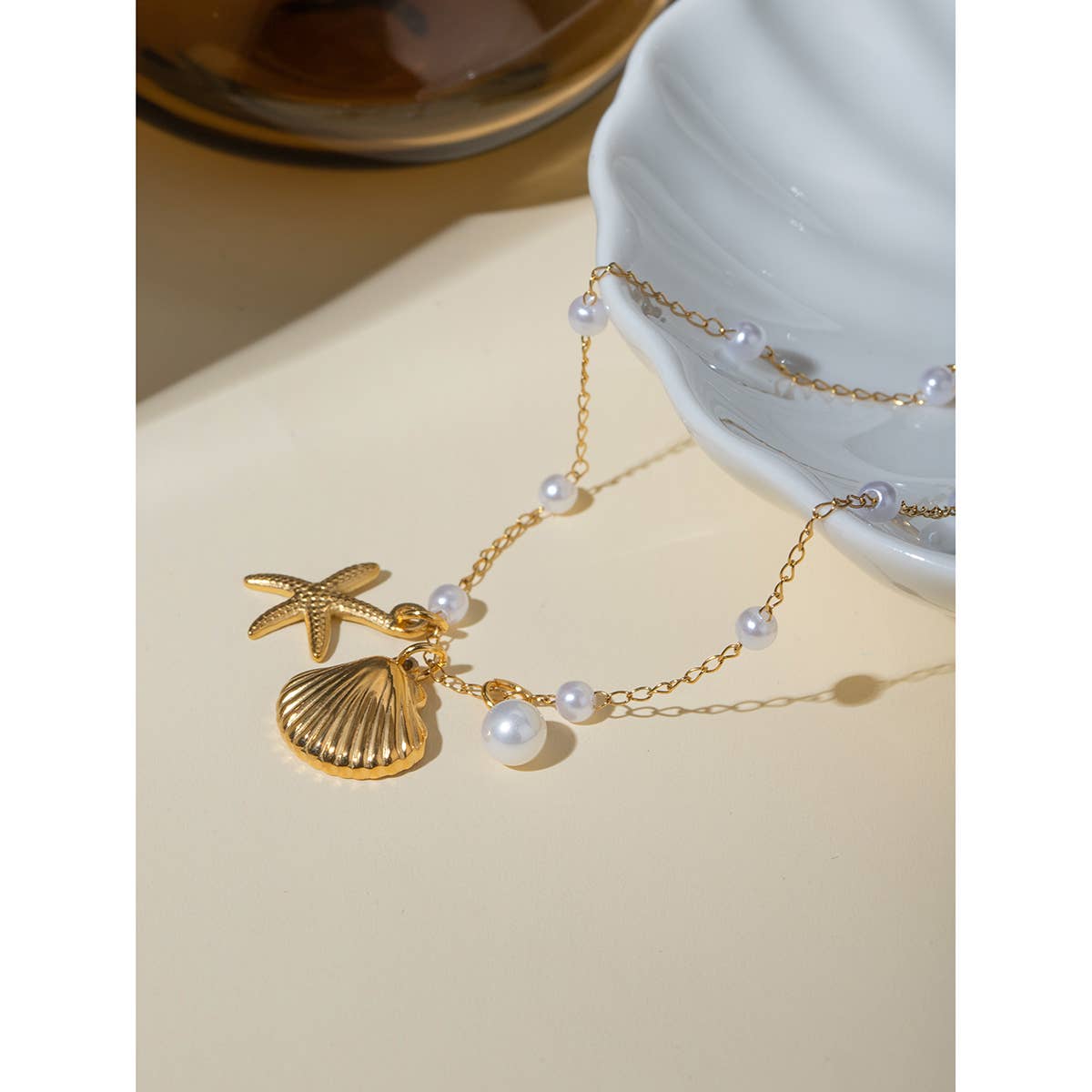 Anklet Bracelet Starfish Shell Pearl