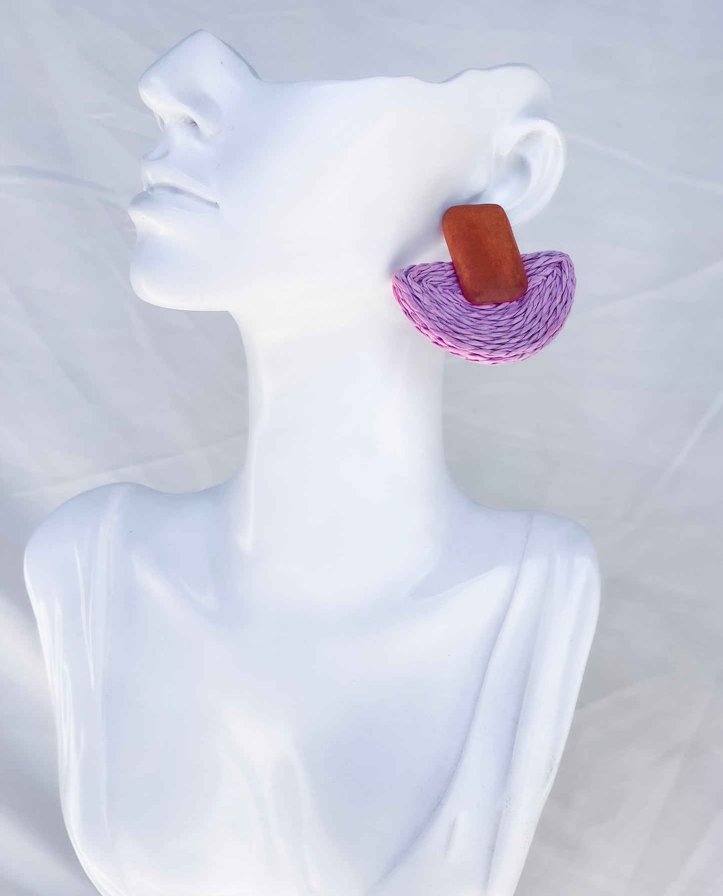 Wood & Raffia Earrings