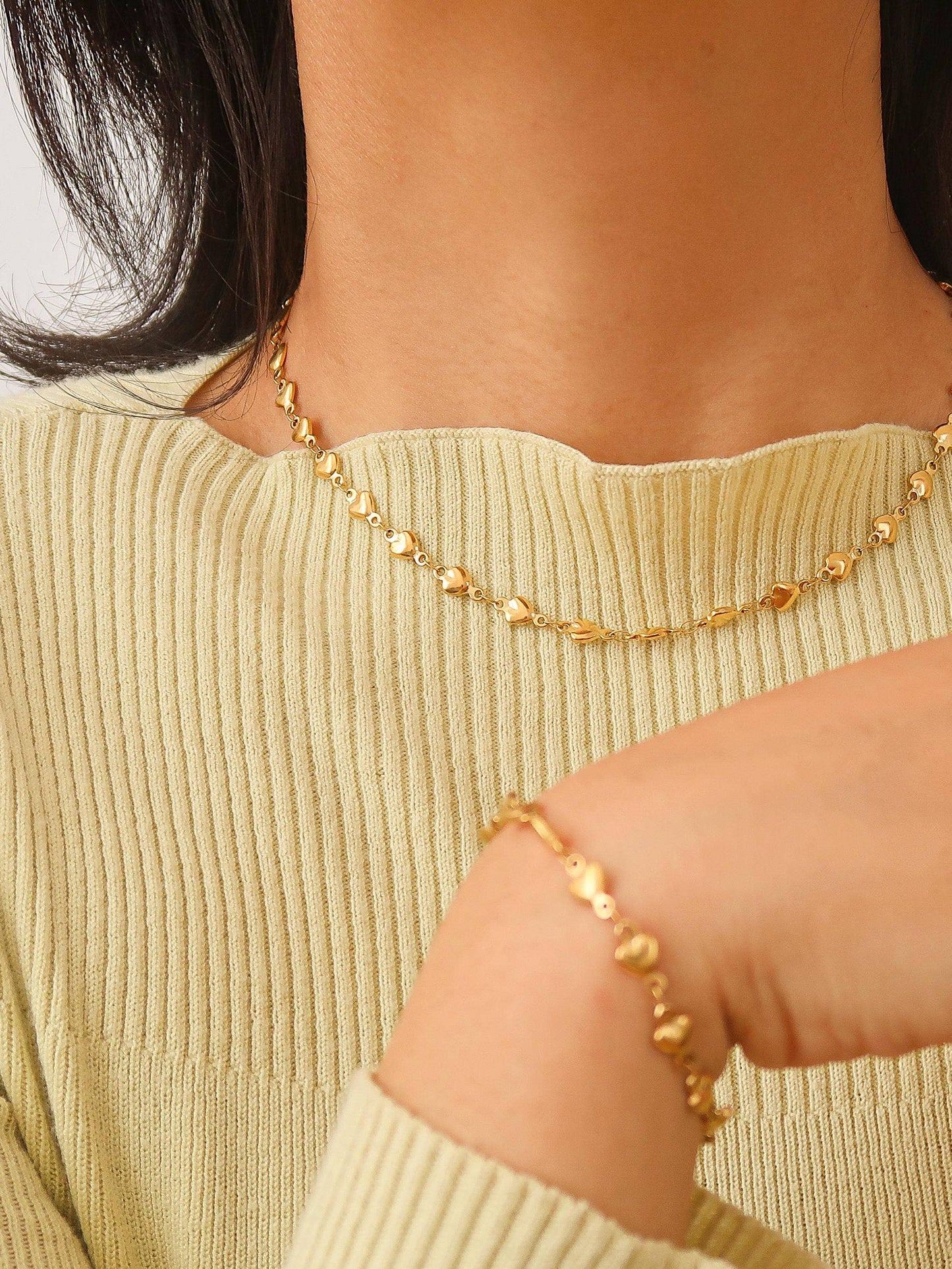 Non-Tarnish Petite Heart Chain Bracelet