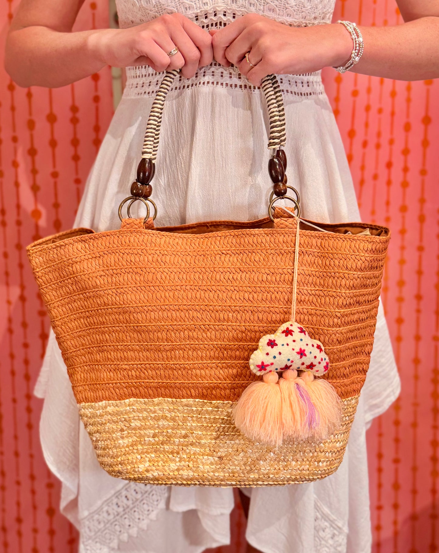 Large Woven Duo-Tone Bag Purse