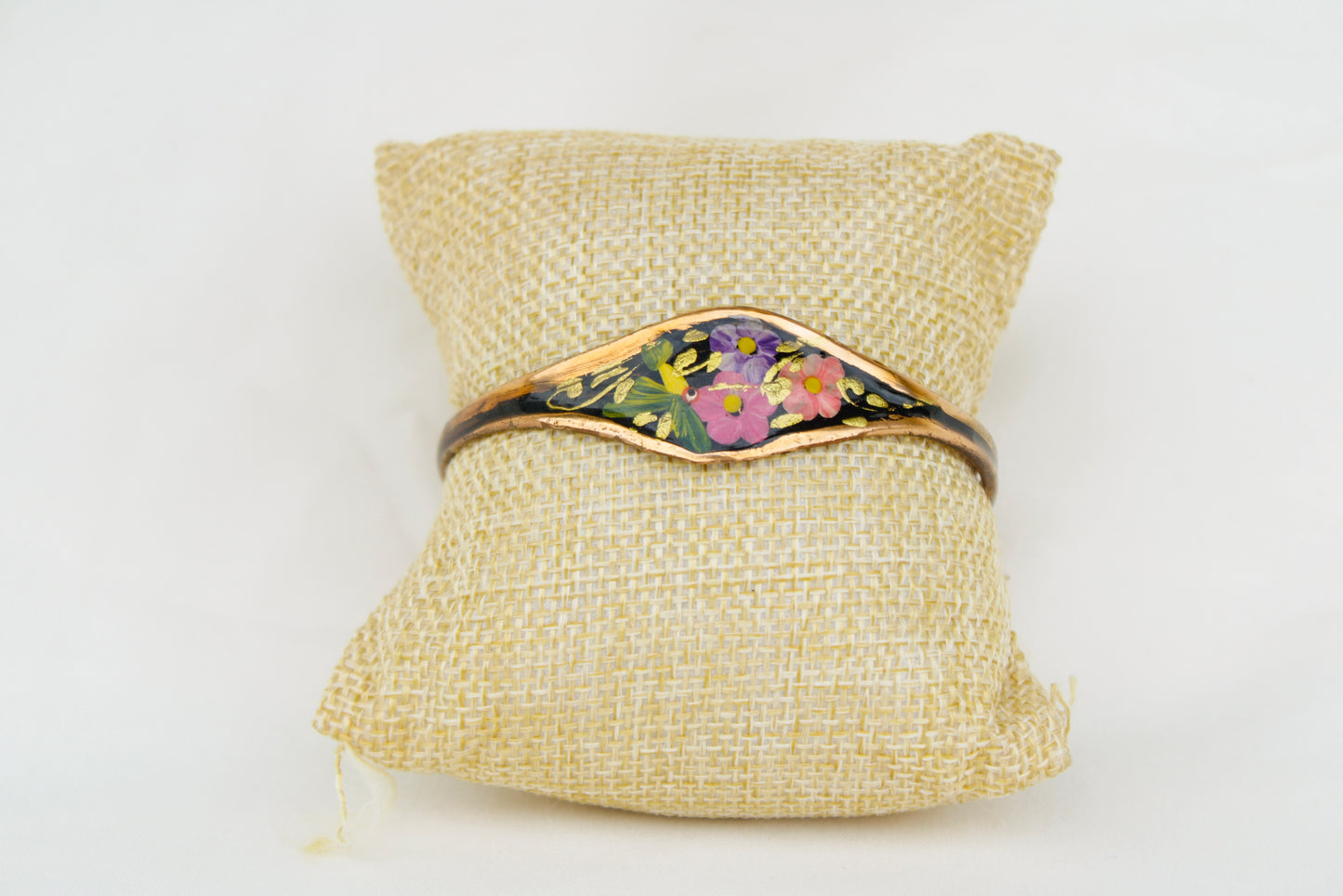 Floral Painted Copper Bracelet