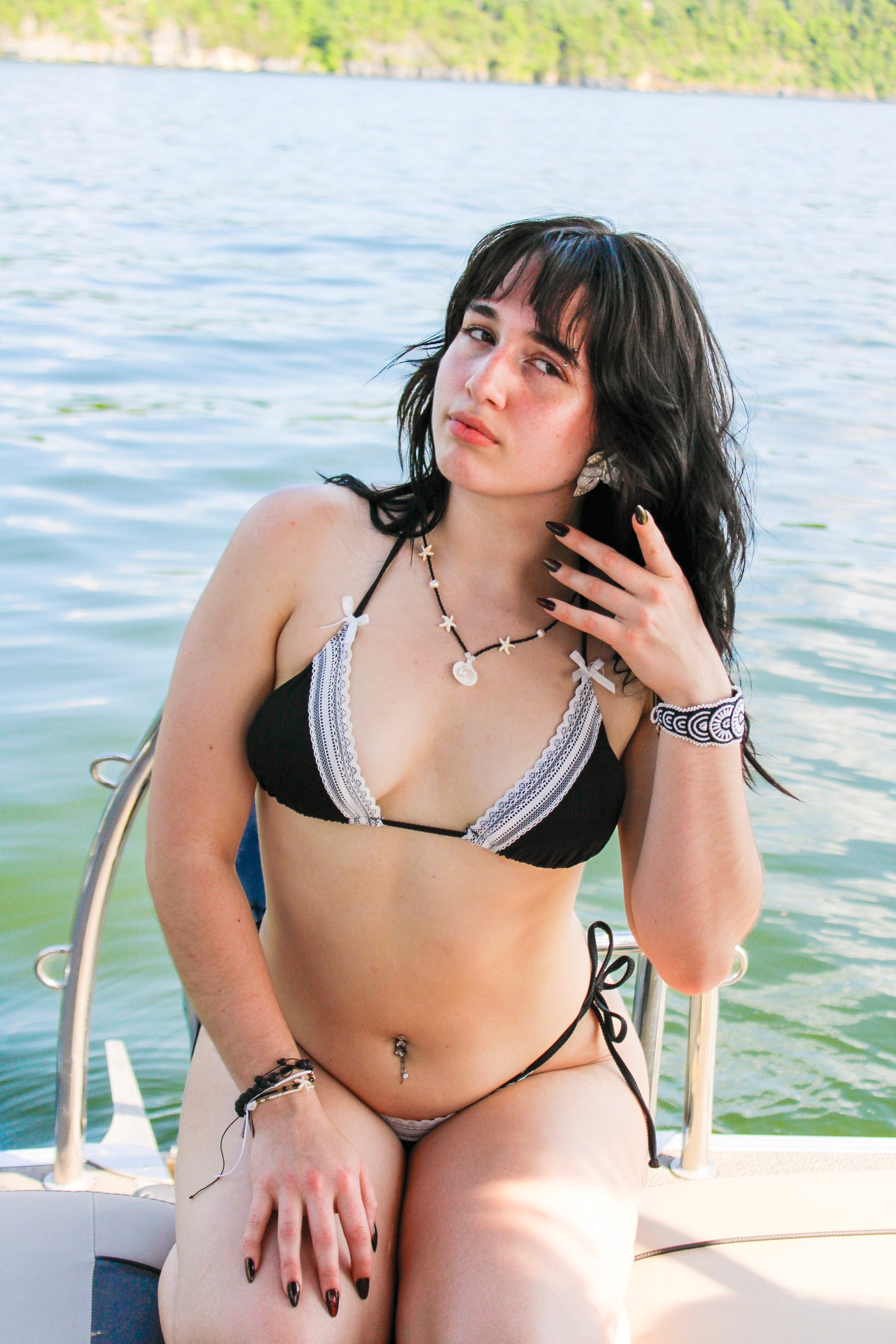 Love Story Black White Lace Swimsuit