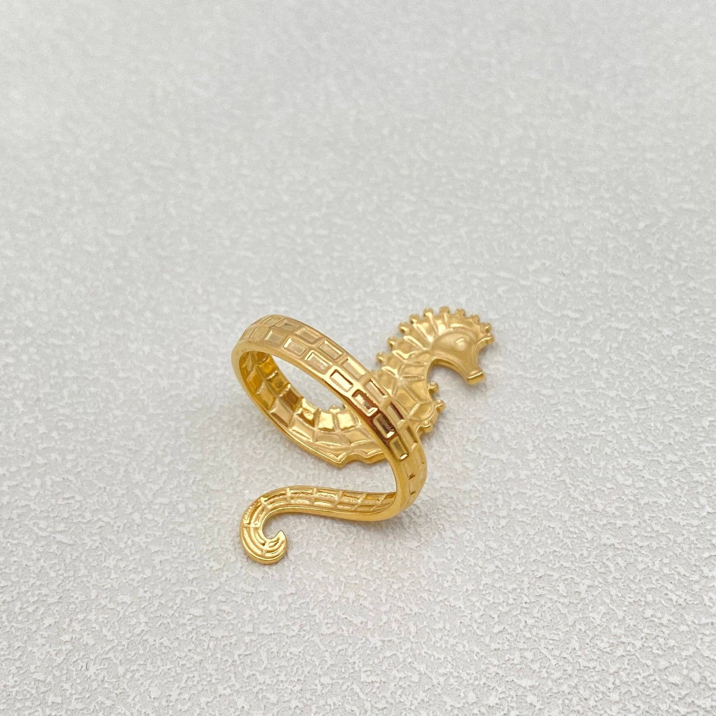 Gold Plated Seahorse Wrap Ring
