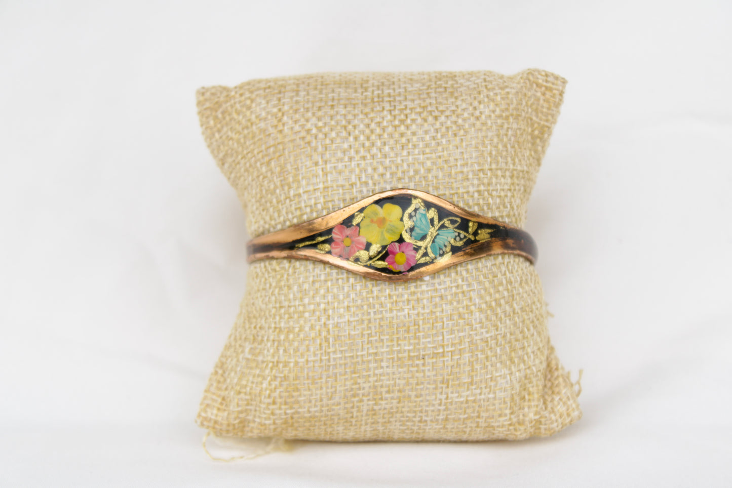 Floral Painted Copper Bracelet
