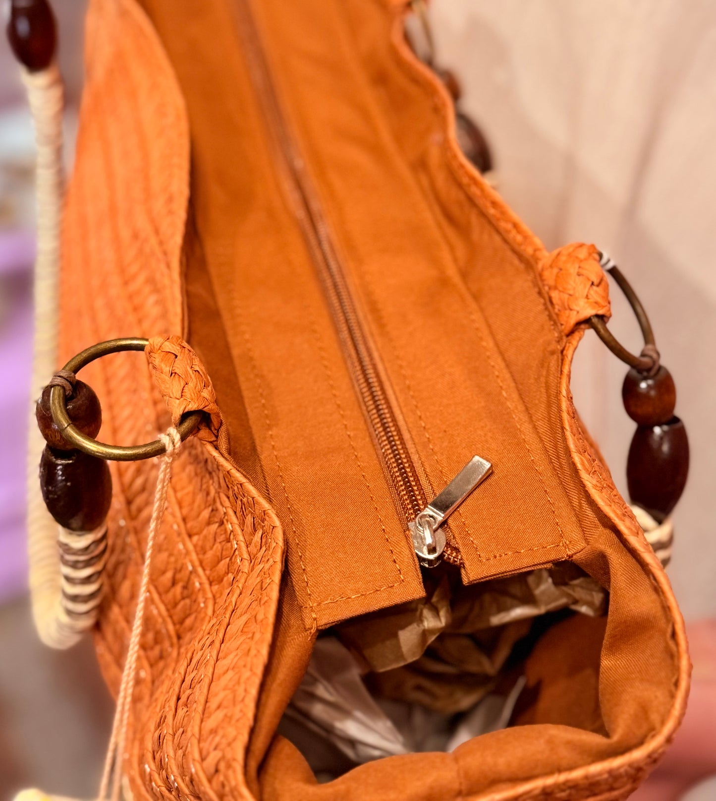 Large Woven Duo-Tone Bag Purse