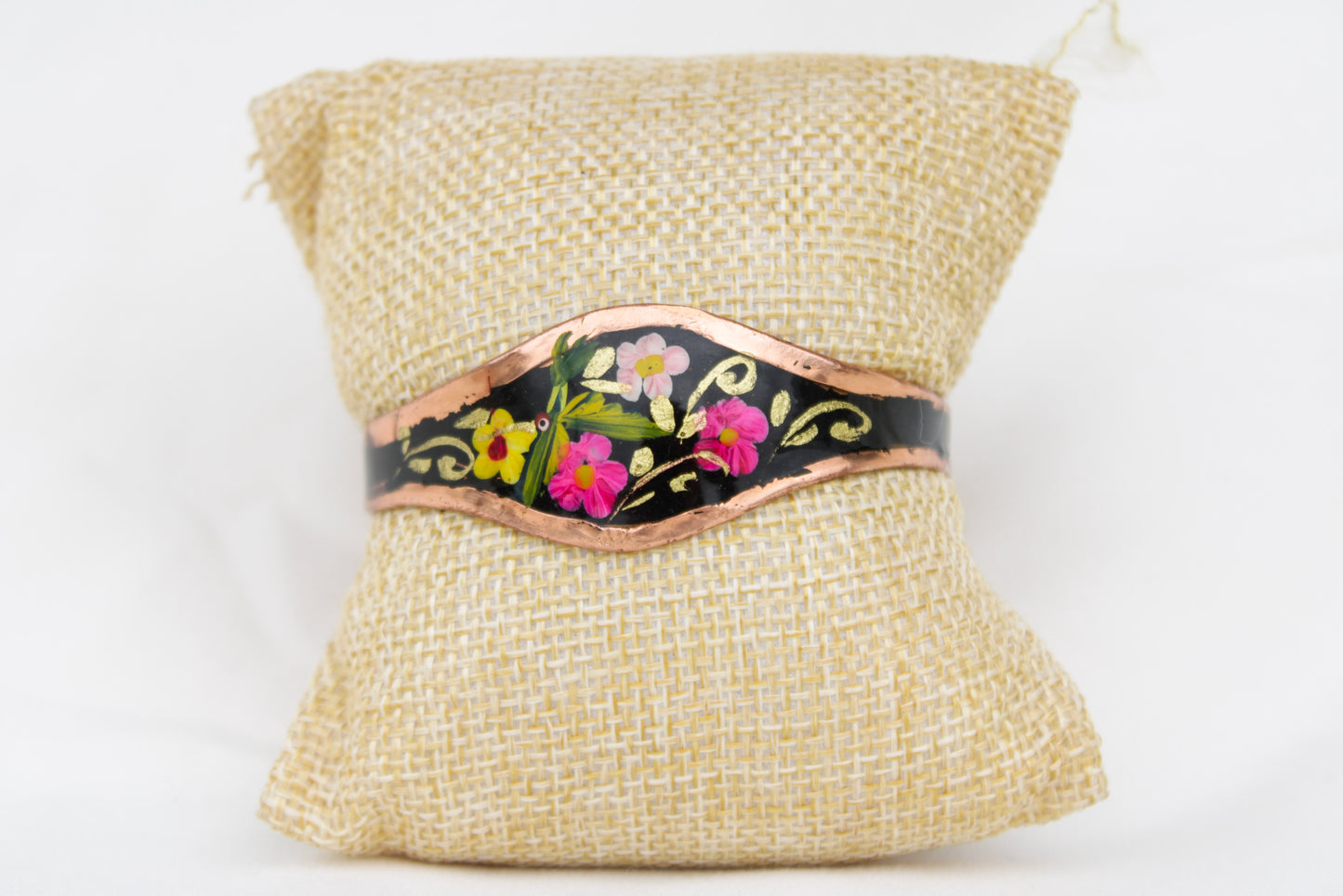 Floral Painted Copper Bracelet