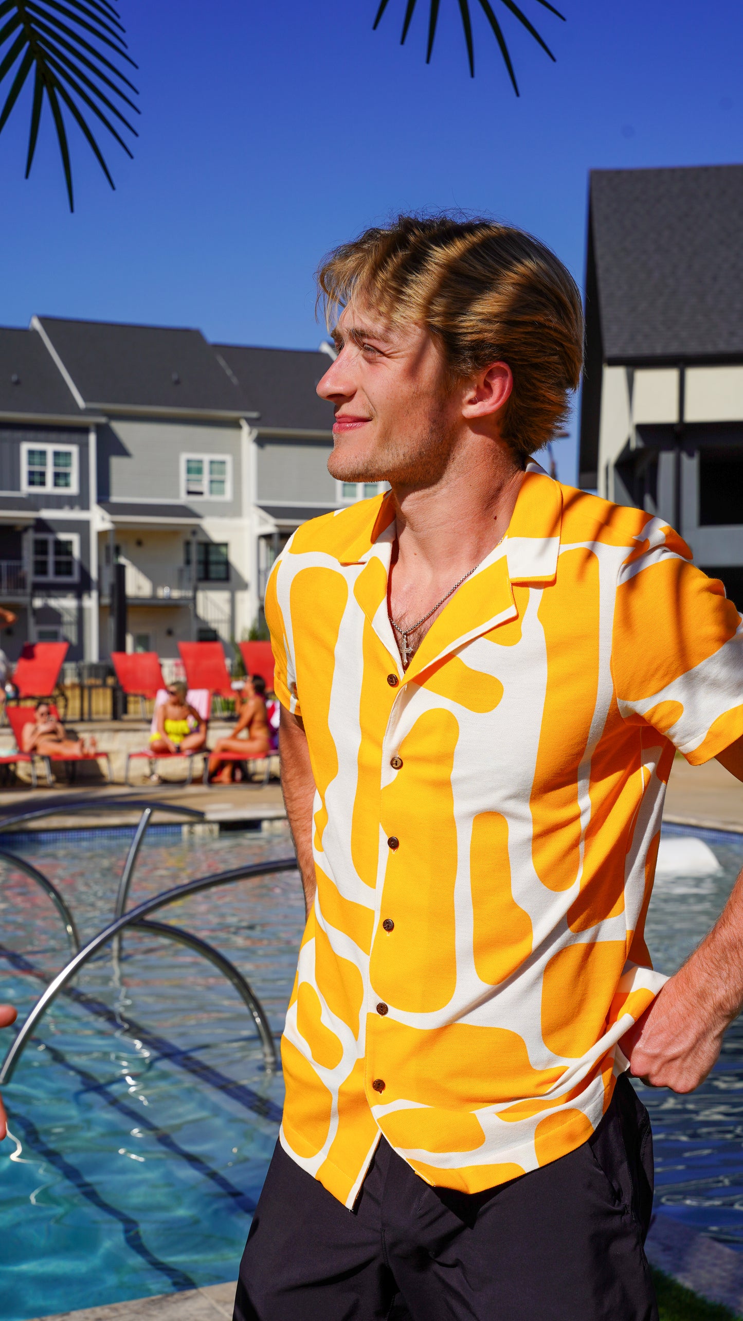 Men's Yellow Geometric Shirt
