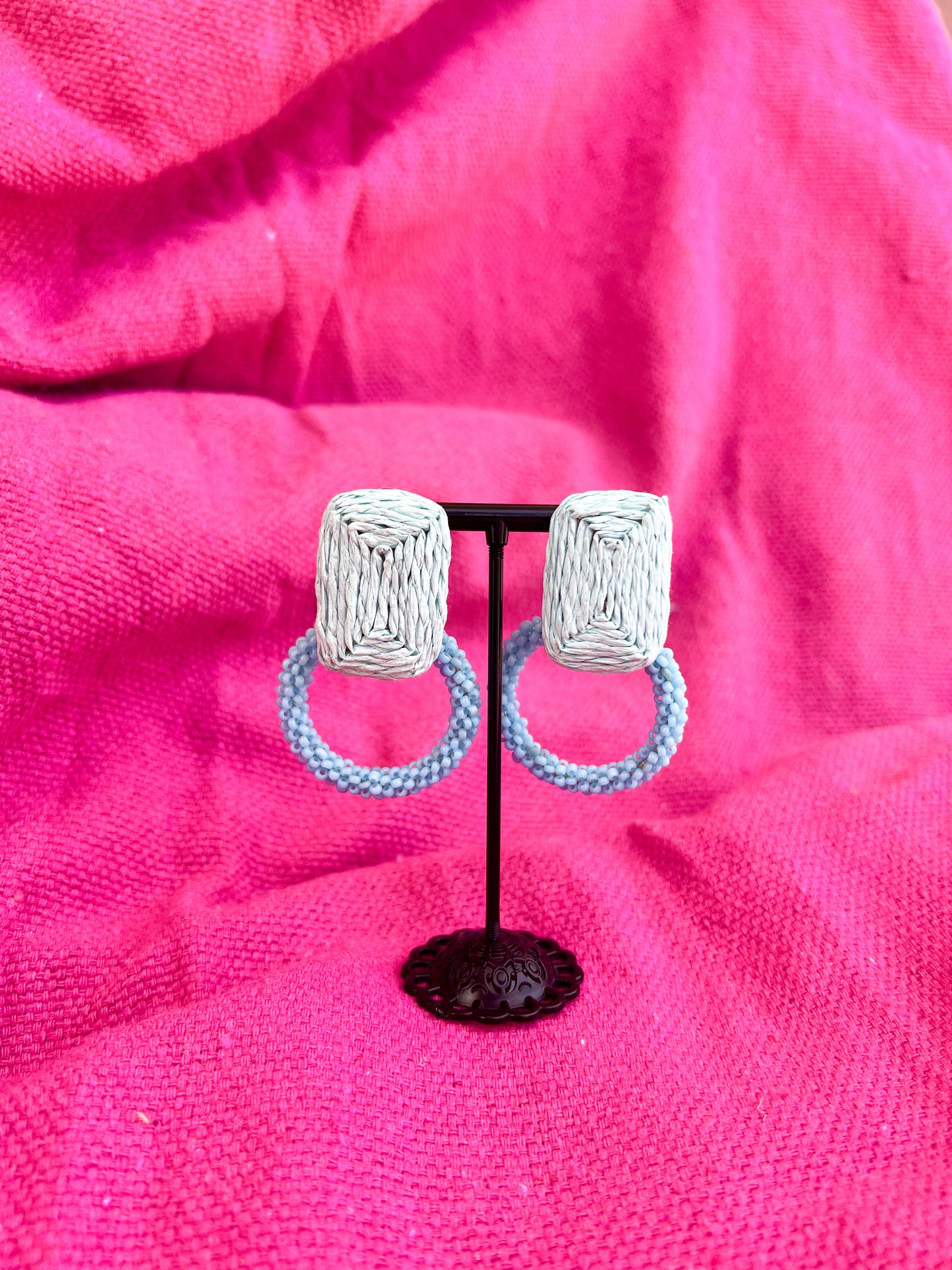 Raffia Beaded Earrings