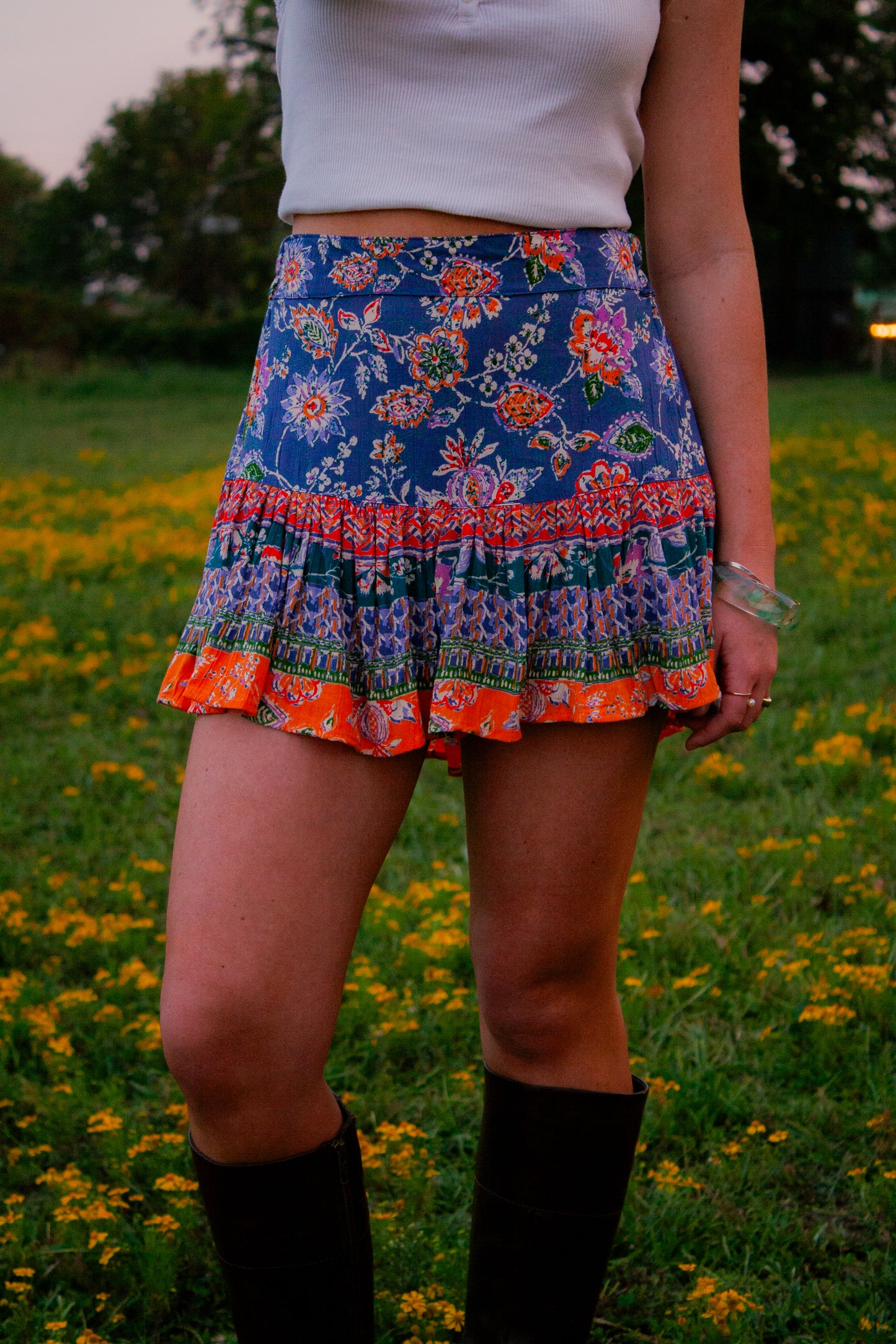 Ruffle Patterned Skort