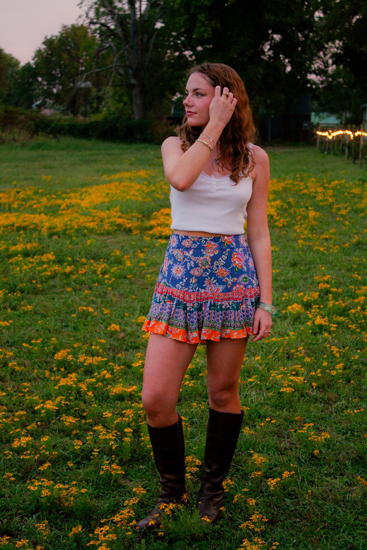 Ruffle Patterned Skort