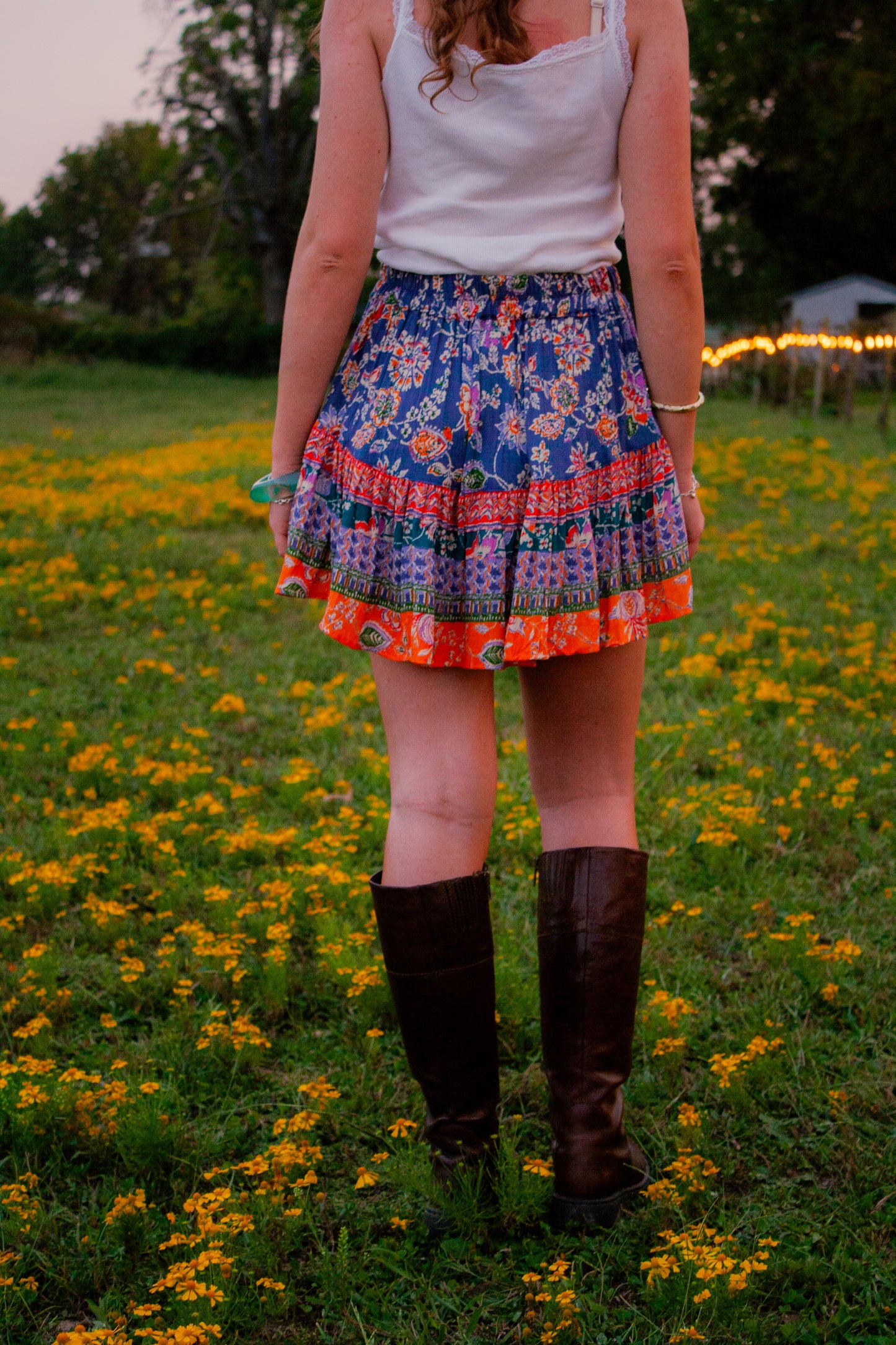 Ruffle Patterned Skort