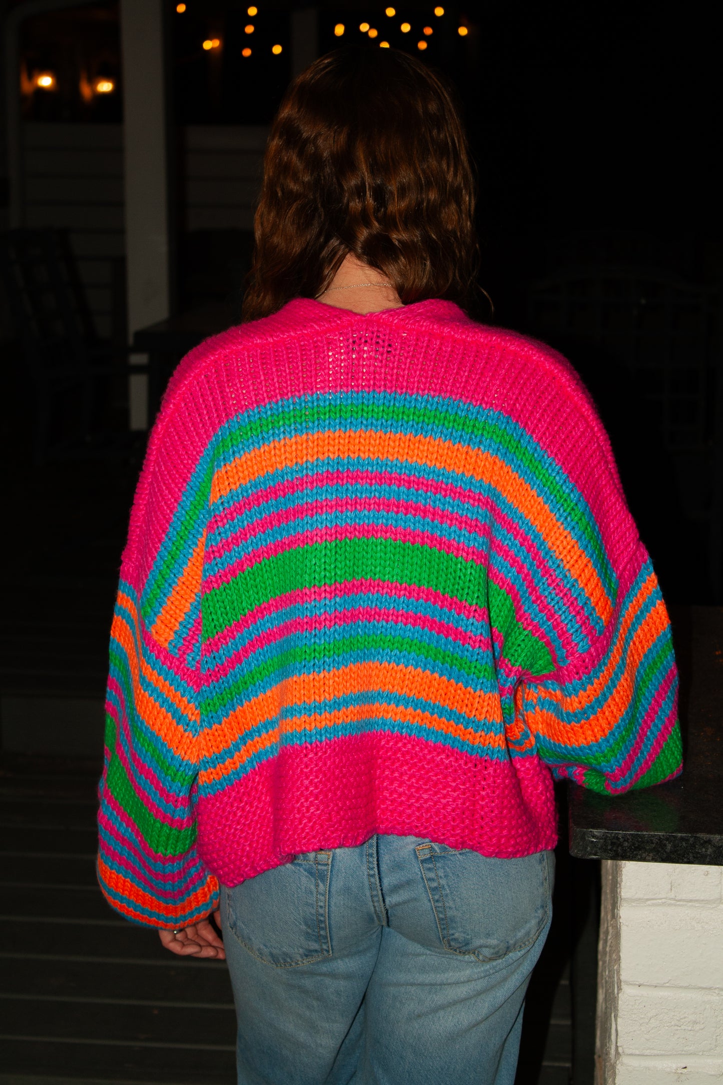 Striped Colorful Cropped Cardigan