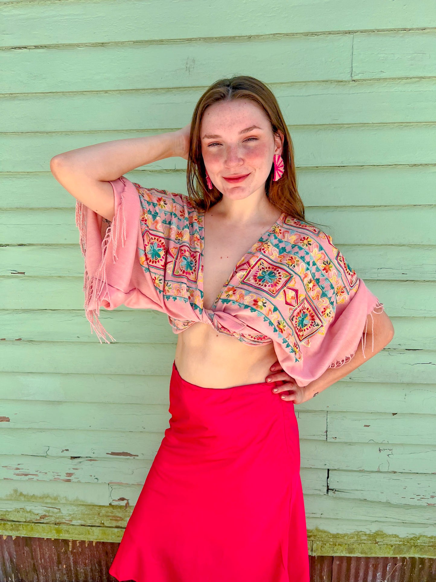 Flowered Crossbody Top