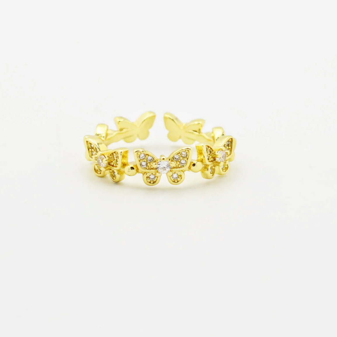 Crystal Stone Butterfly Ring