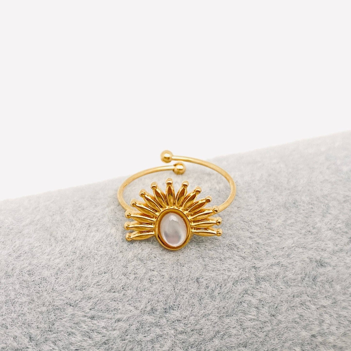 Stone Ring - Gold Plated