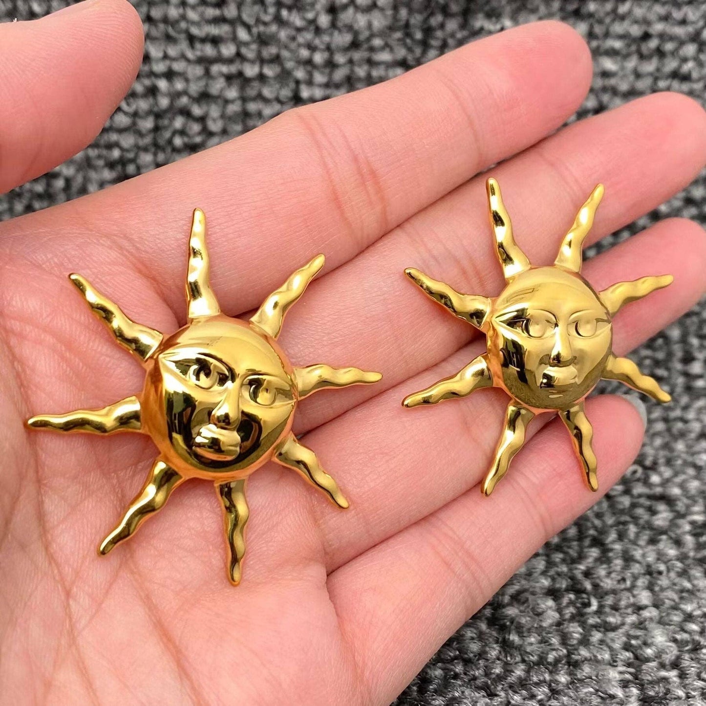 Gold Plated Sun Post Earrings