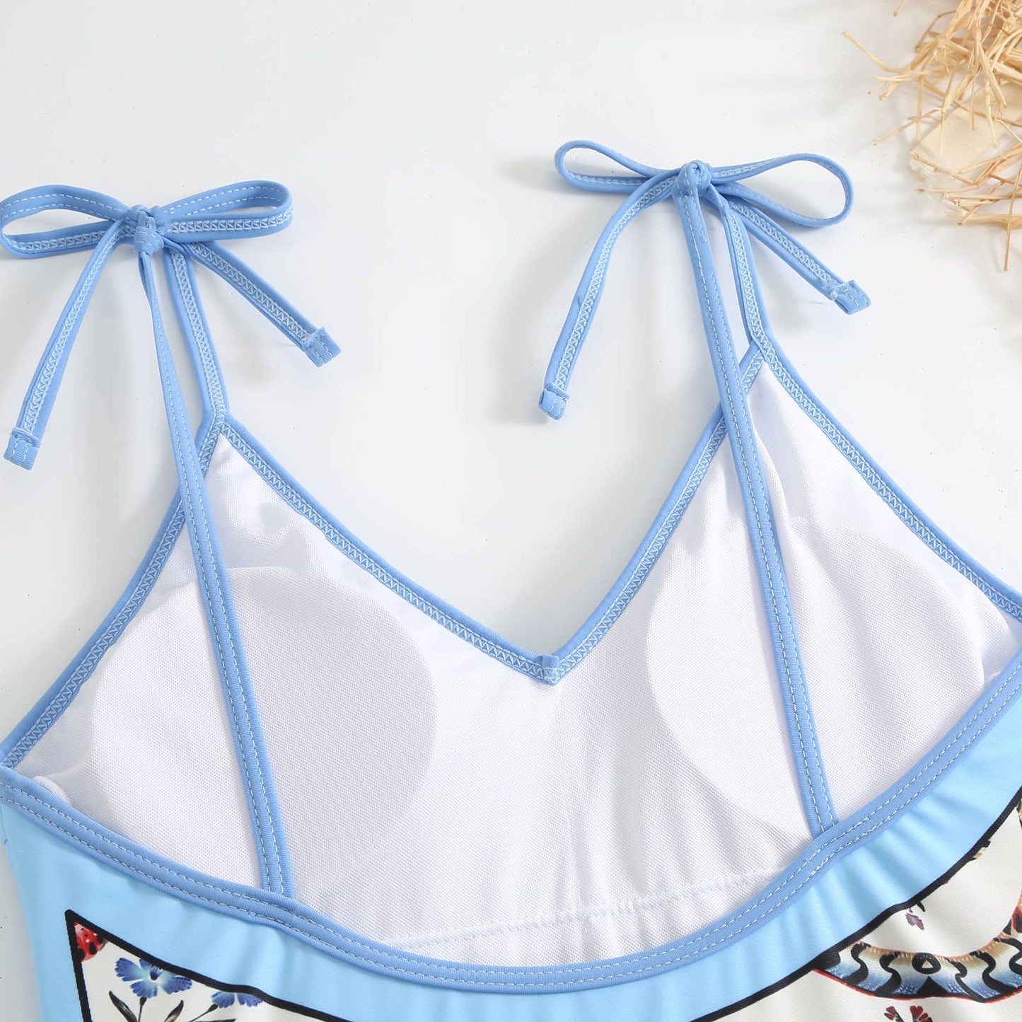 Blue Floral Swimsuit with Matching Sarong