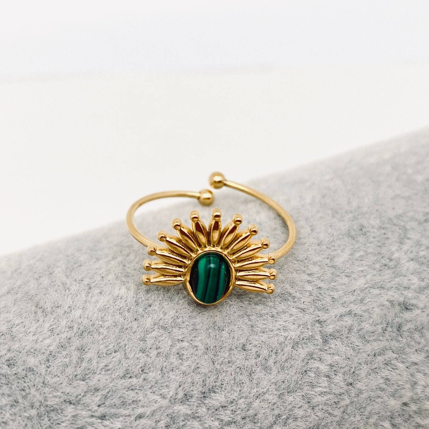 Stone Ring - Gold Plated