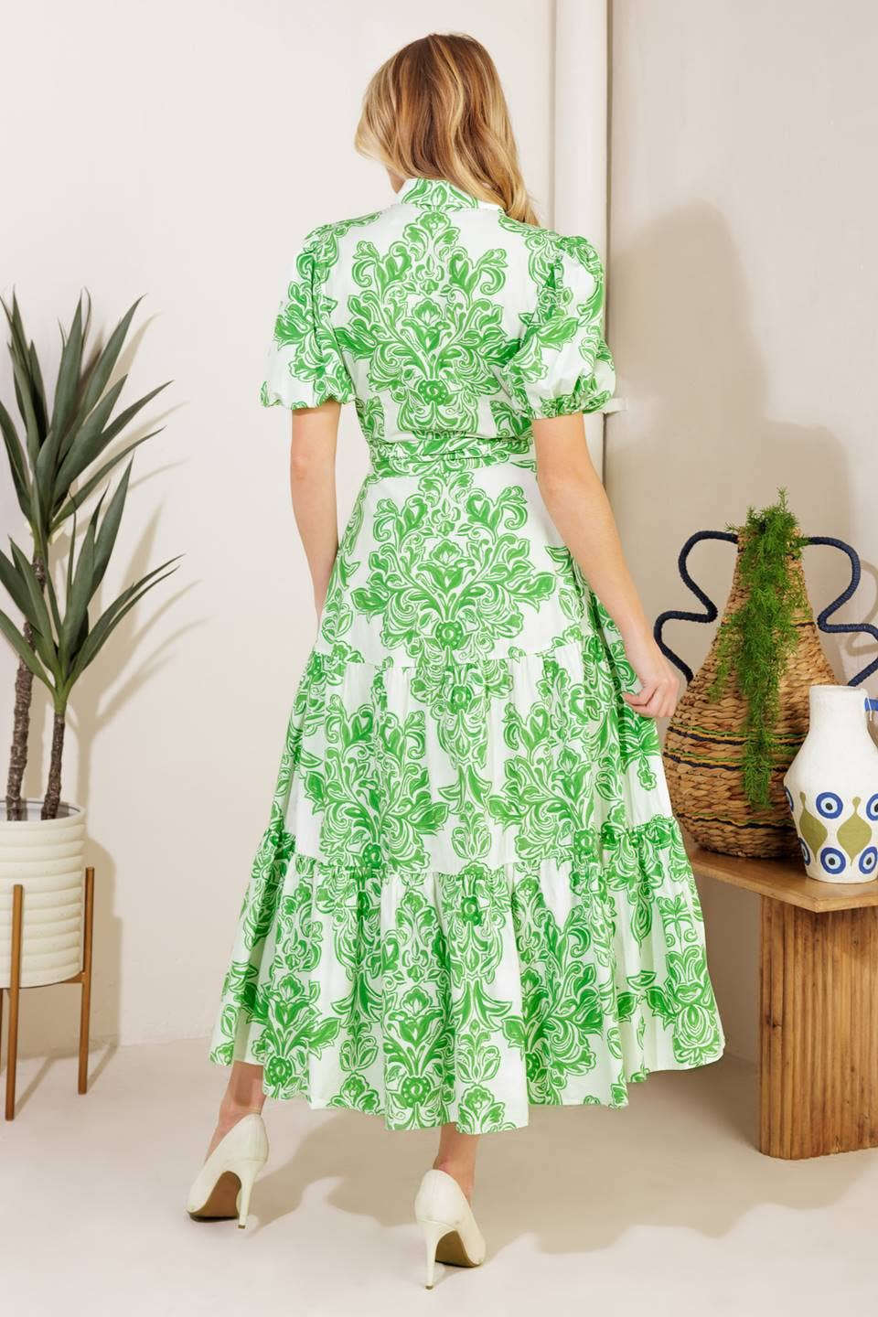 Printed Woven Midi Dress