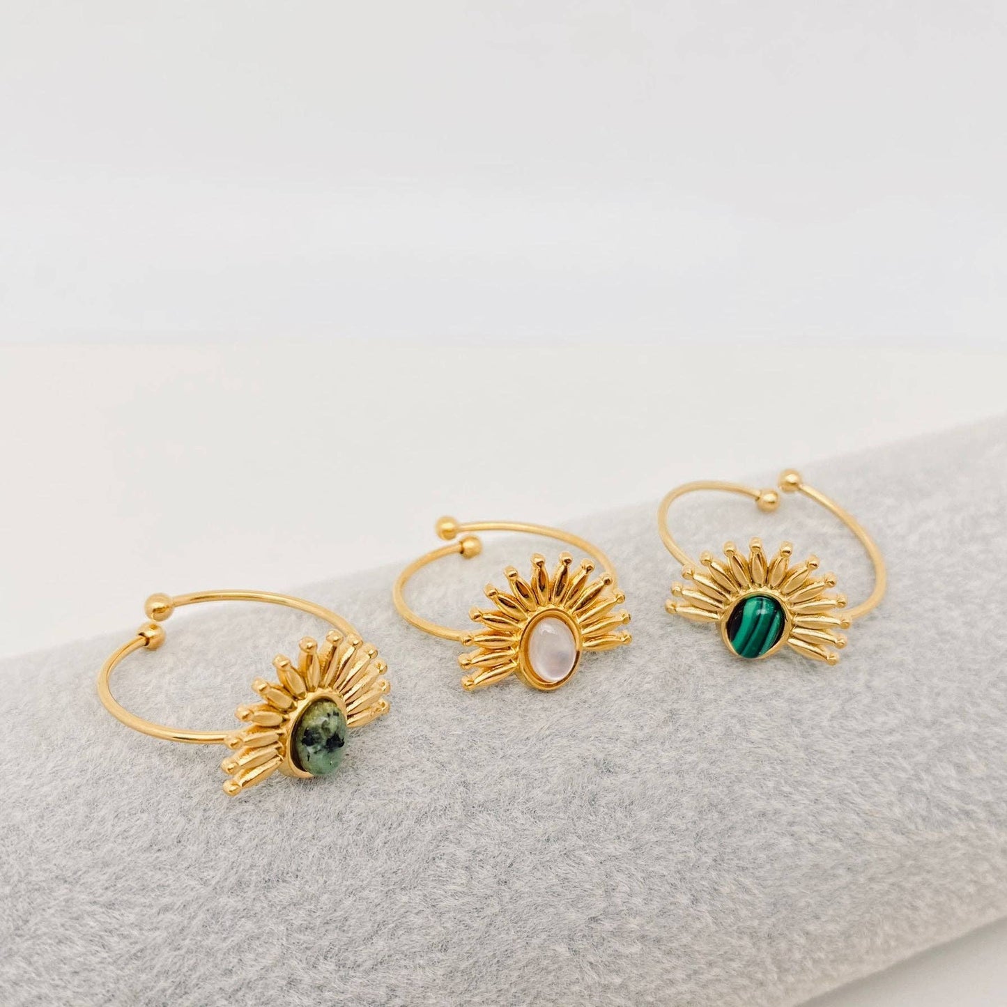 Stone Ring - Gold Plated