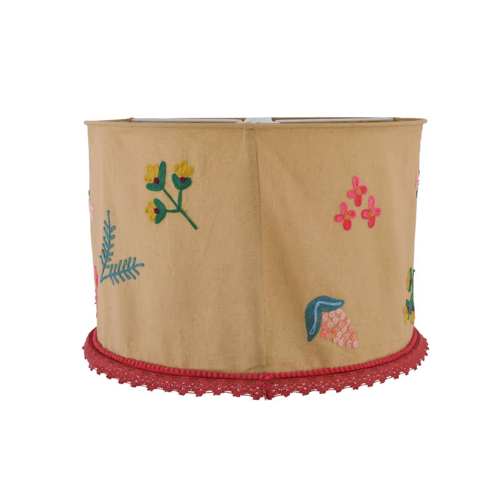 Natural Chambrei Cotton Floral Lamp Shade