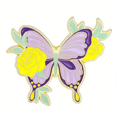 Floral Butterfly Enamel Pin