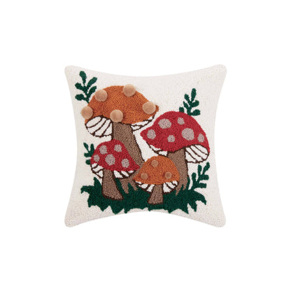 Mushroom Pom Pom Hook Pillow