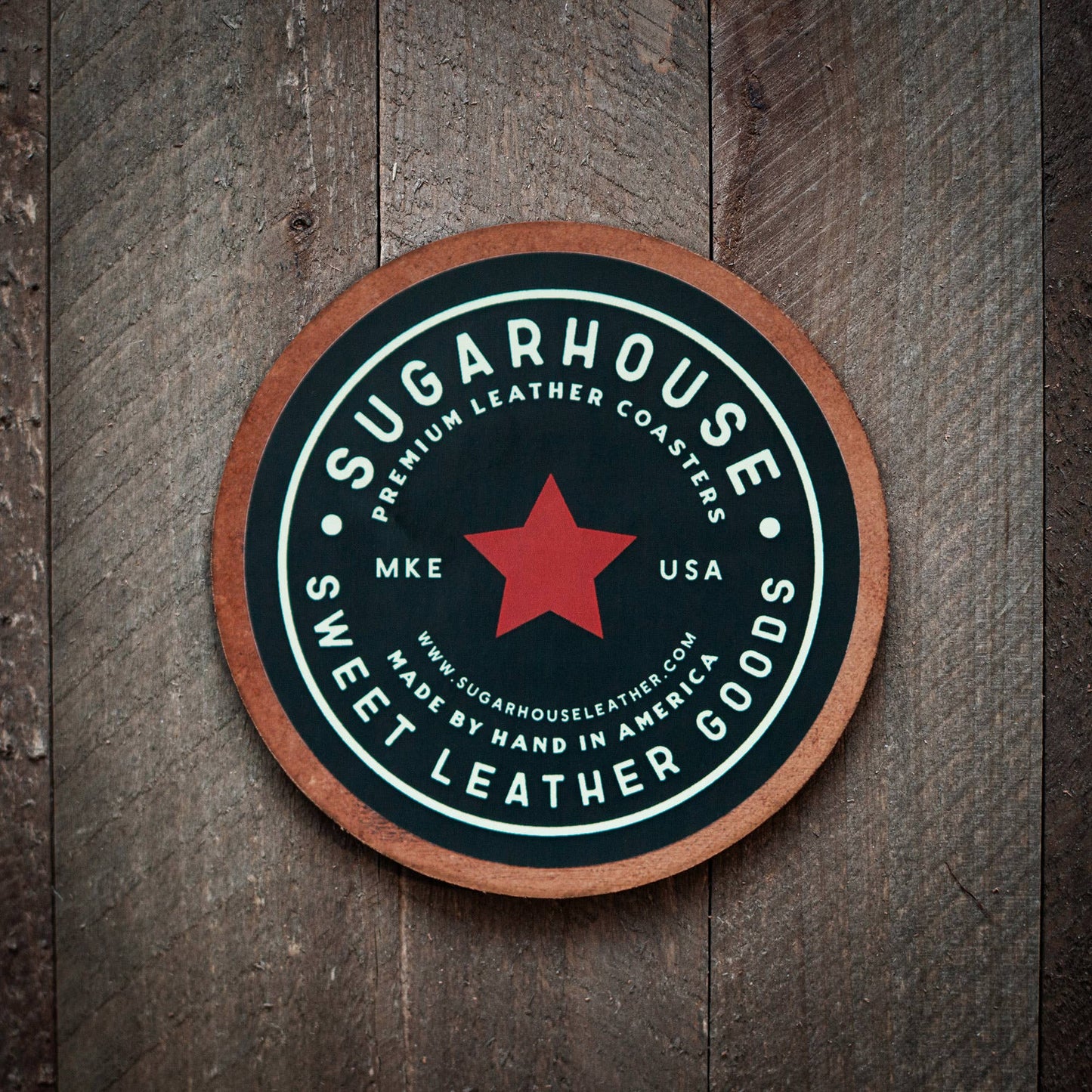 Grab a Cold One Leather Coaster