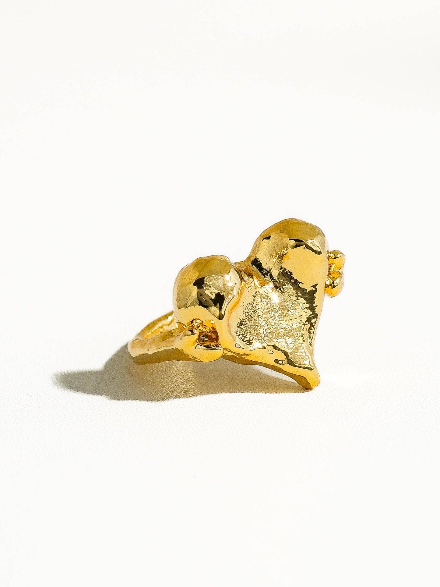 18K Gold Raw Textured Heart Ring