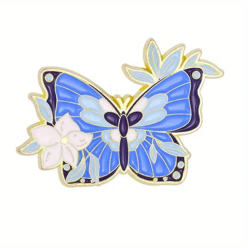 Floral Butterfly Enamel Pin