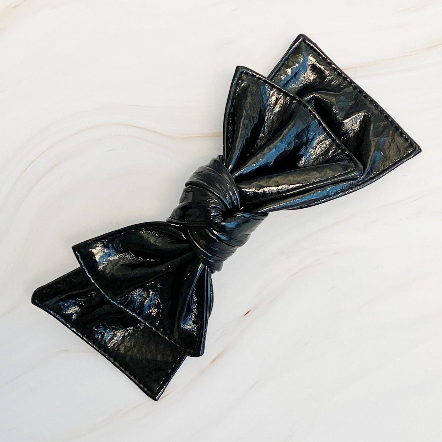 Patent Double Bow Hair Clip