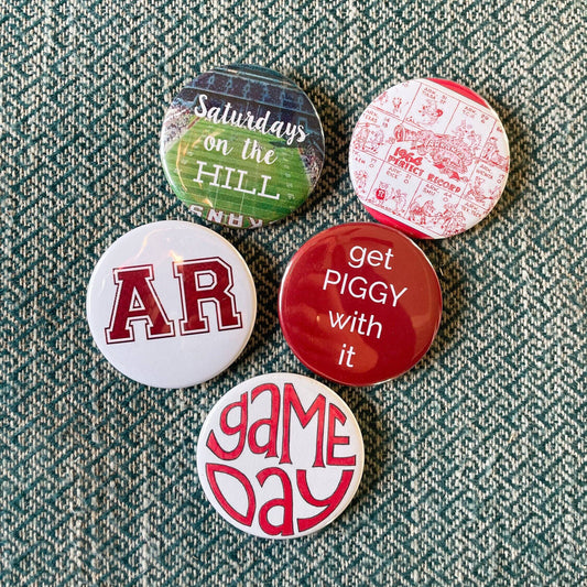 Arkansas Game Day Pin Buttons