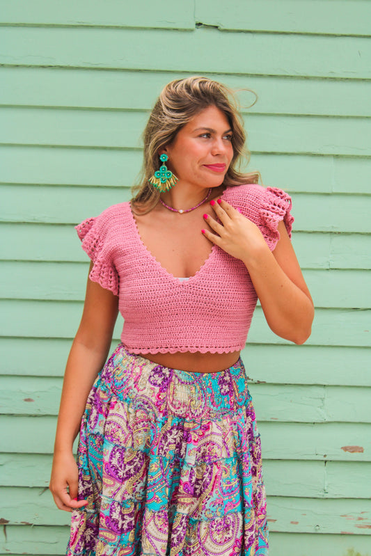 Sleeved Knit Backless Top