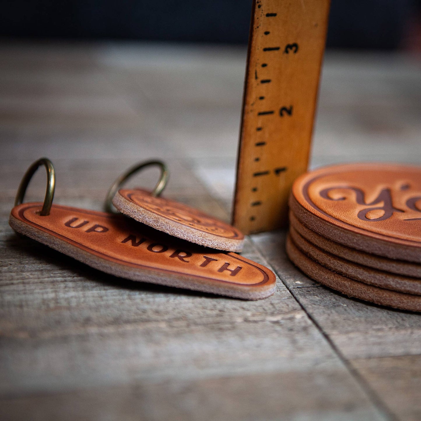 Bucking Bronco Leather Coaster