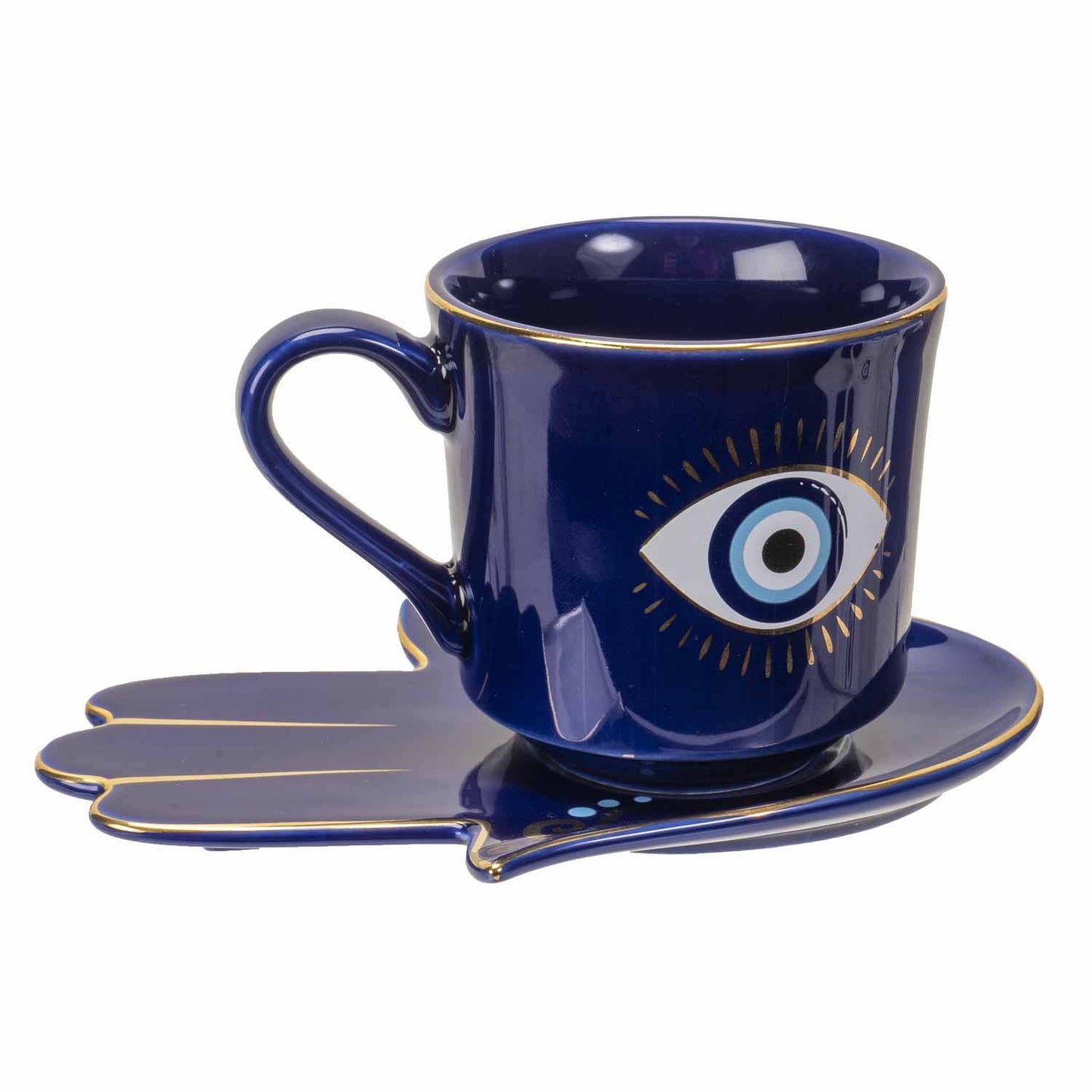 All Seeing Eye Cup and Saucer Set Blue