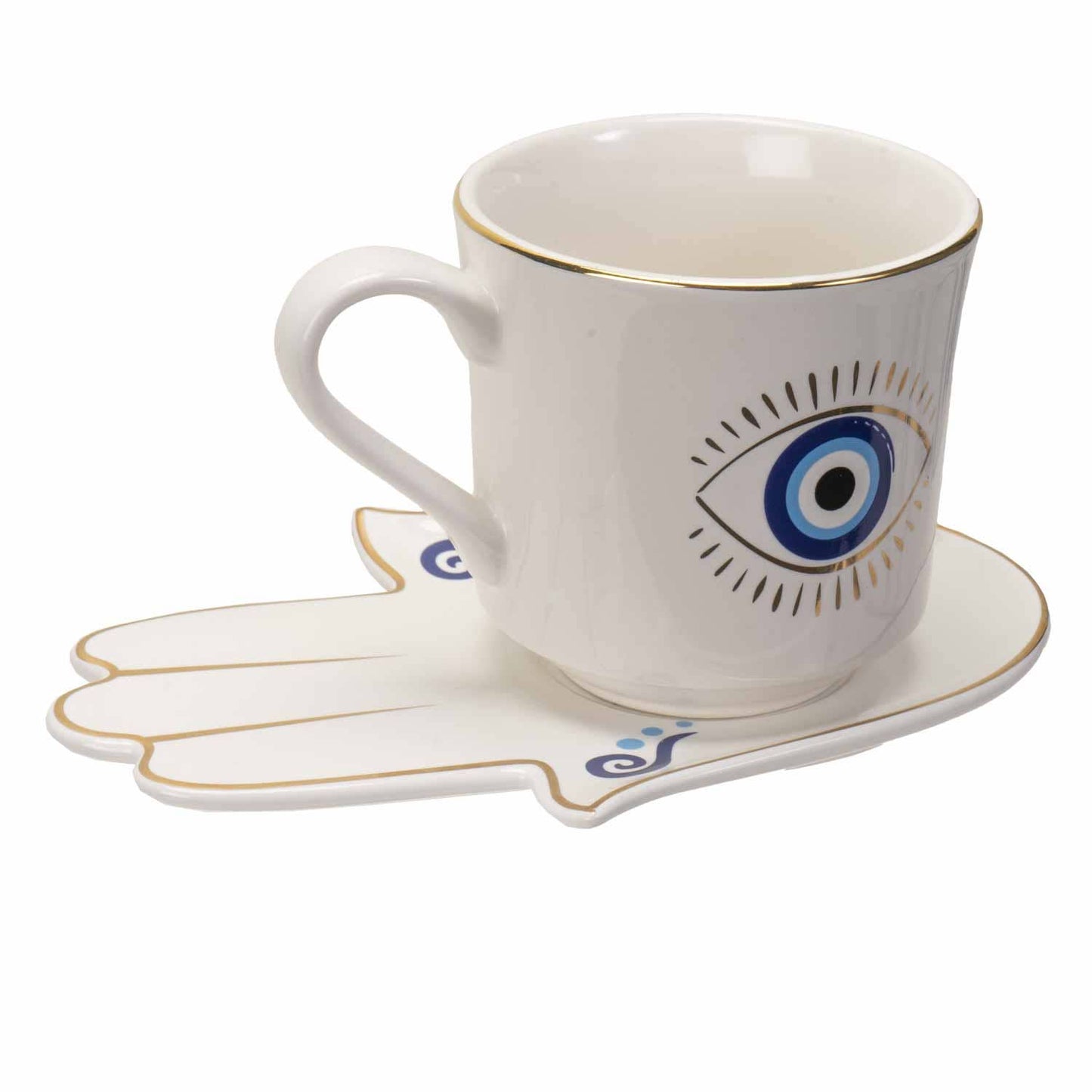 All Seeing Eye Cup and Saucer Set White