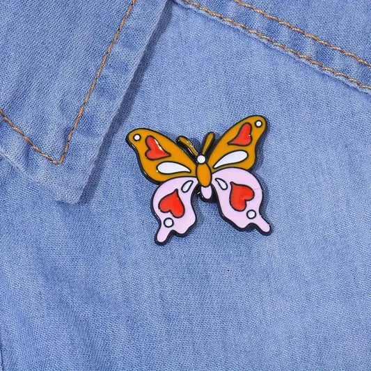 Heartfelt Flutter Enamel Butterfly Pin