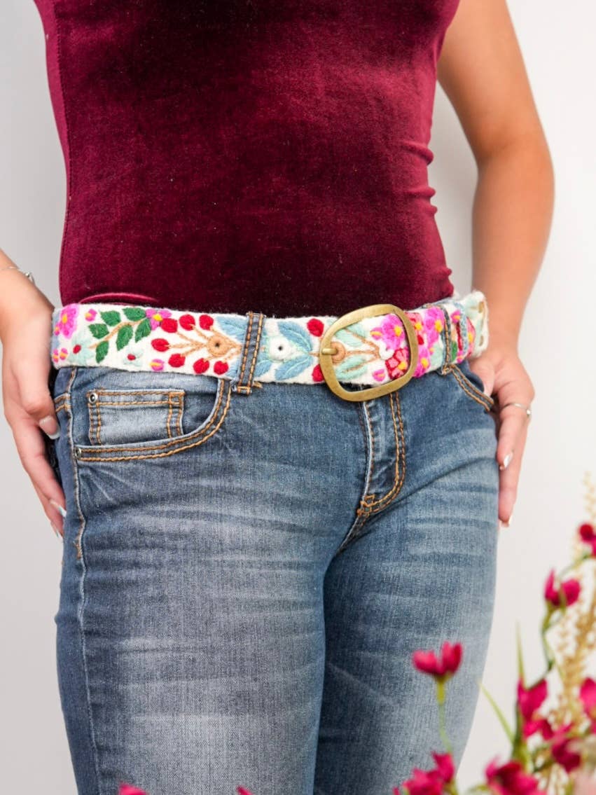 Wildberry Wide Embroidery Belt