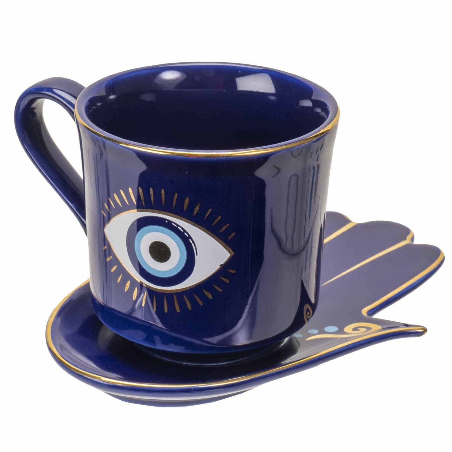 All Seeing Eye Cup and Saucer Set Blue