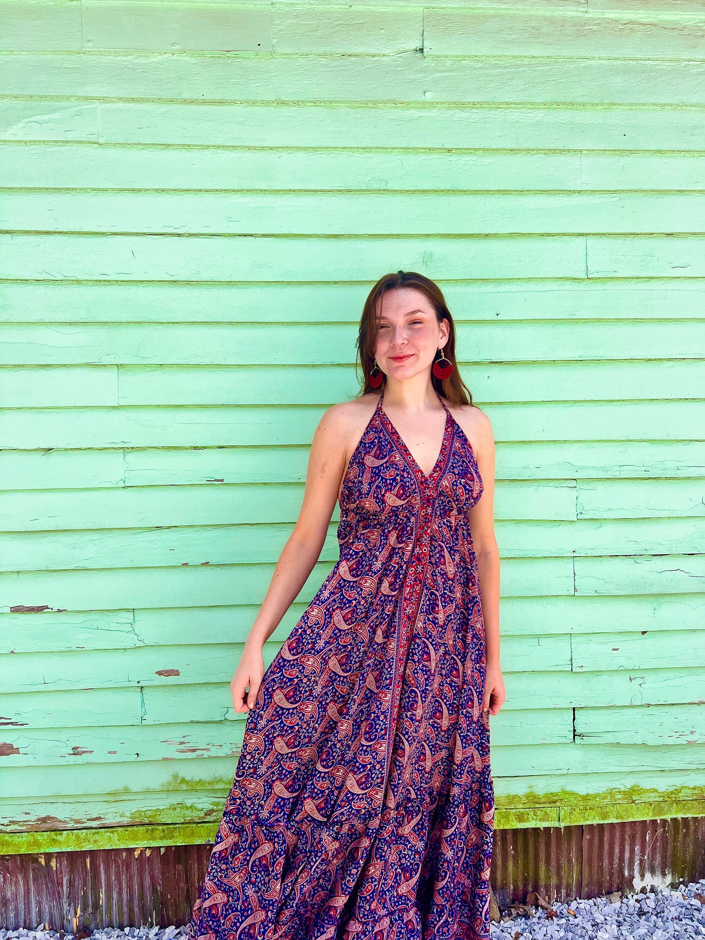 Indian Inspired Halter Maxi Dress