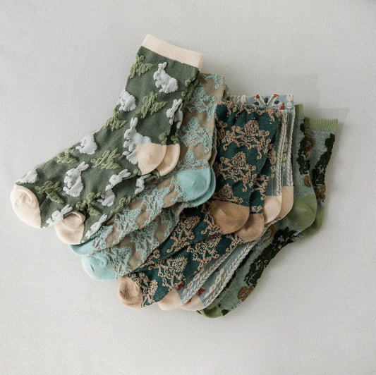 Retro Embossed Women's Socks