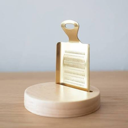 Wood and Brass Bar Cocktail Zester Grater