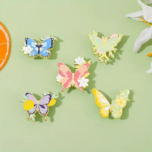 Floral Butterfly Enamel Pin