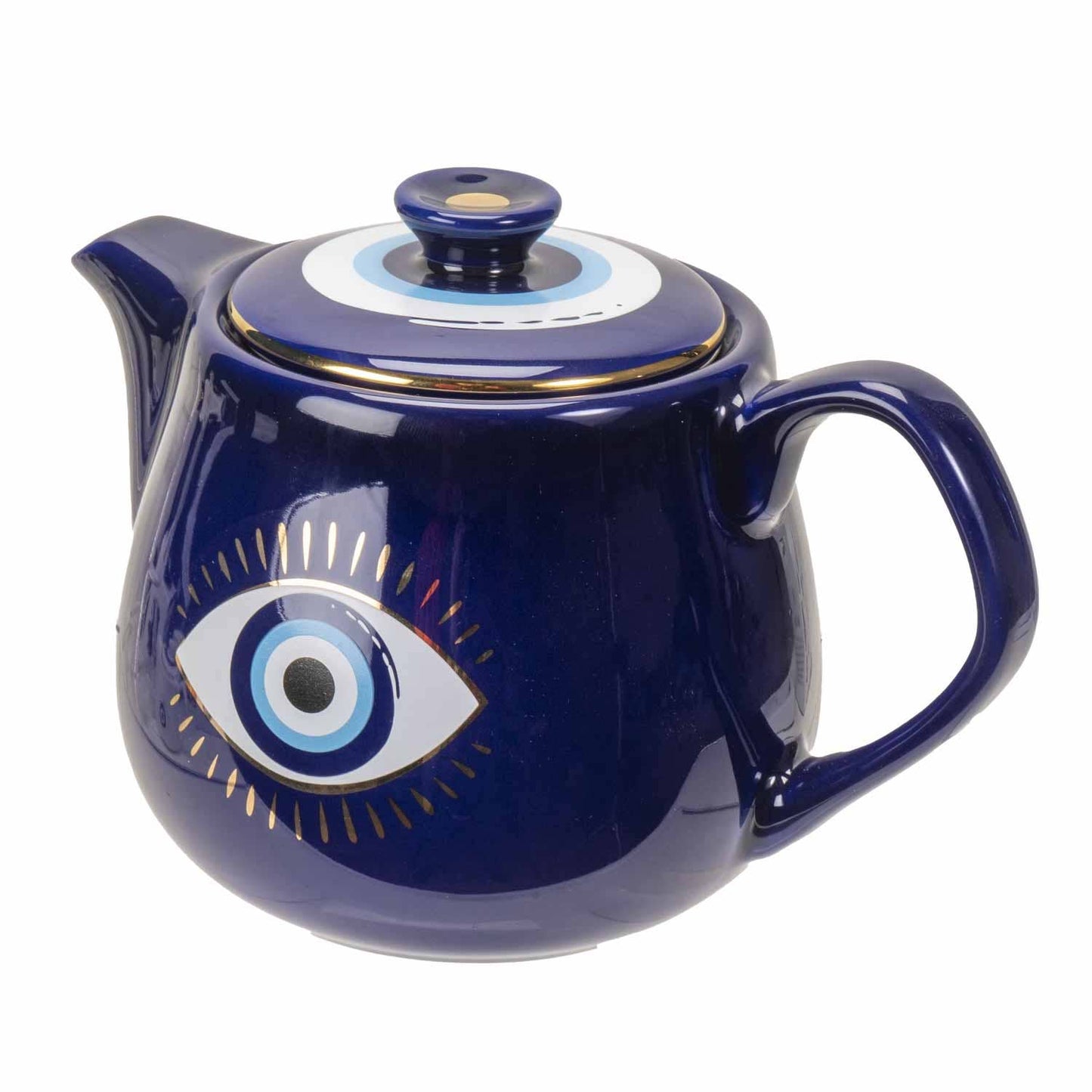 All Seeing Eye Teapot with Strainer Blue