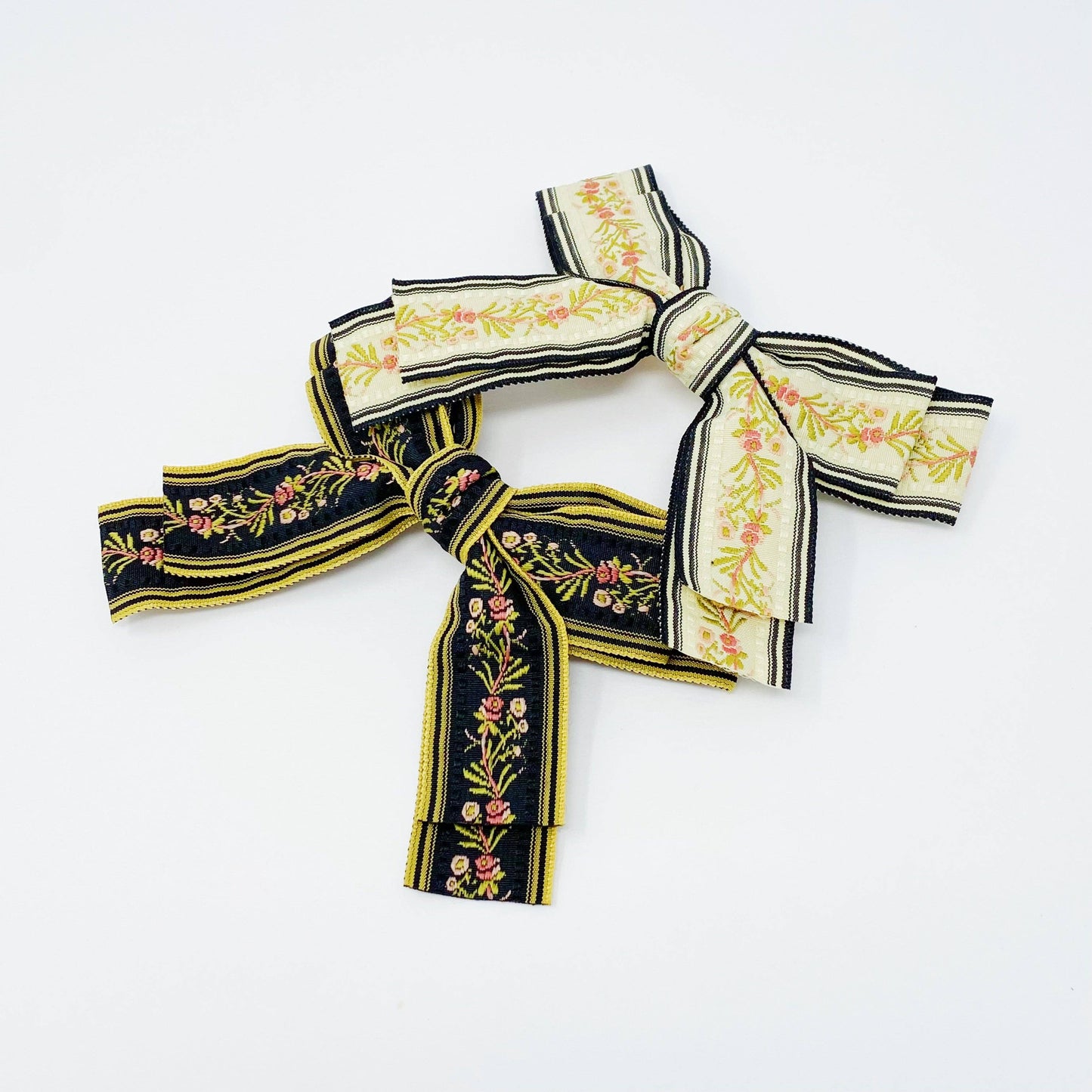 Parisian Embroidered Bow Barrette