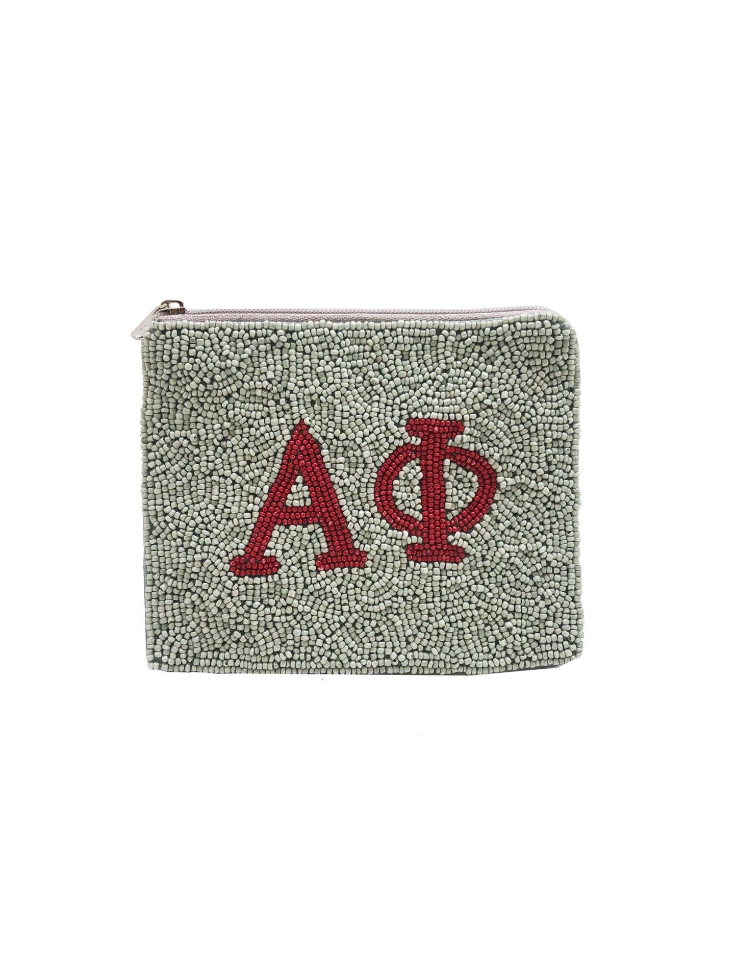 Alpha Phi Beaded Pouch