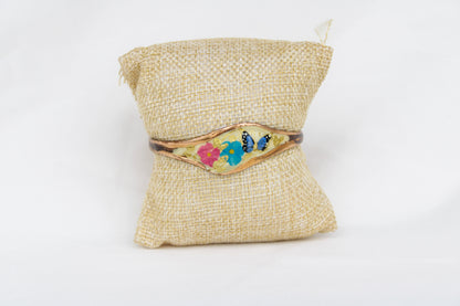 Floral Painted Copper Bracelet