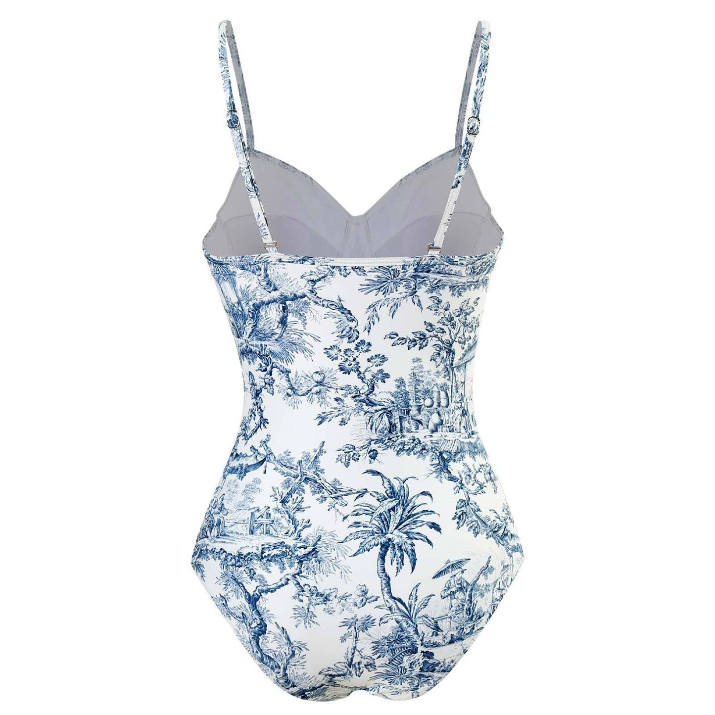 SET Antique Blue One Piece Swimwear with Sarang Wrap Cover