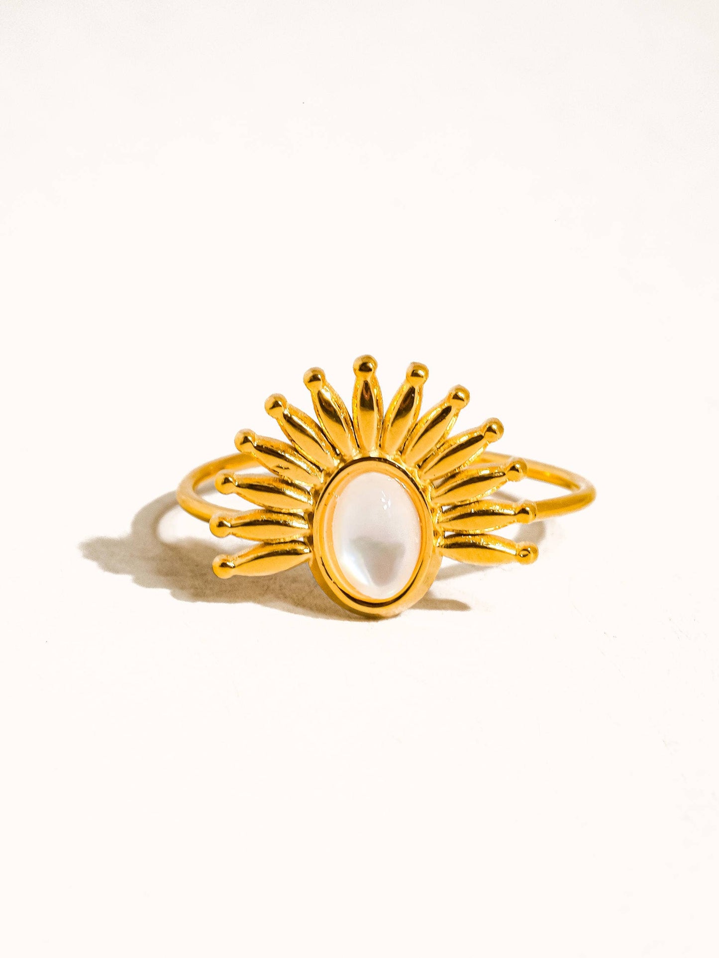 Fabienne 18K Gold Non-Tarnish Sun Stone Ring