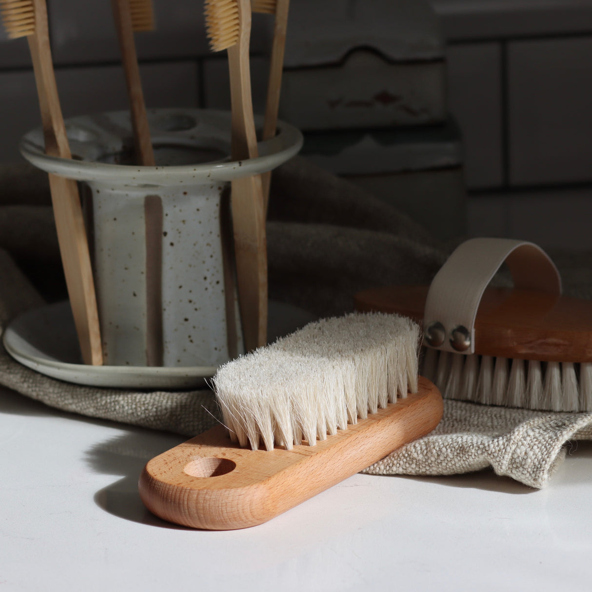 Natural Beech Wood and Horse Hair Body Brush